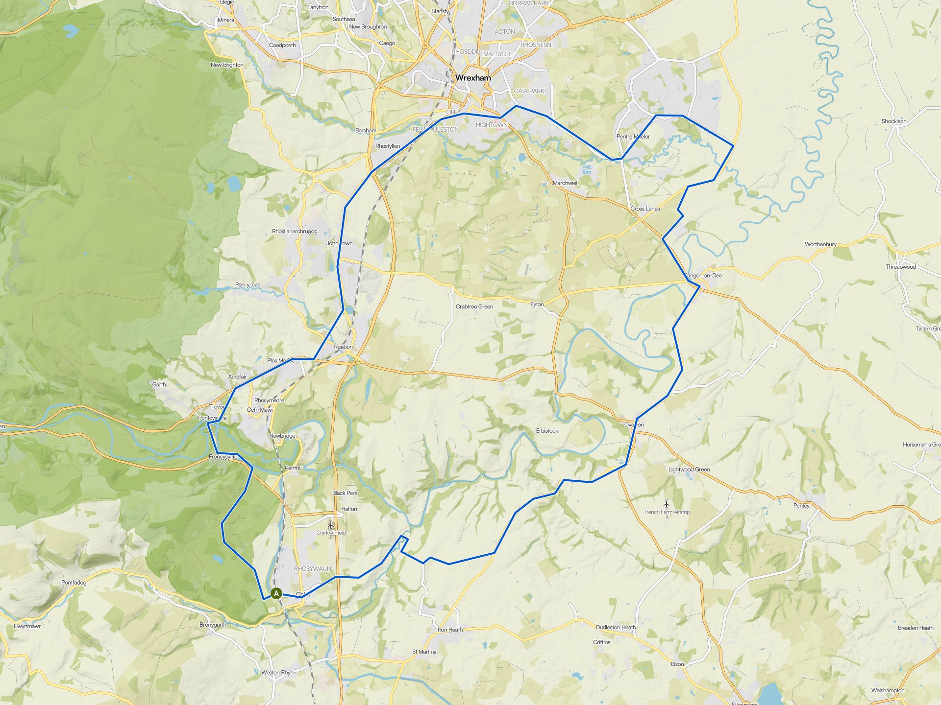 The best cycling routes around Wrexham | Komoot